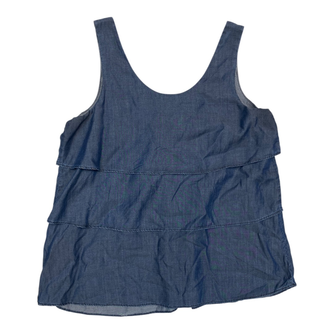 Top Sleeveless By Banana Republic In Blue Denim, Size: M