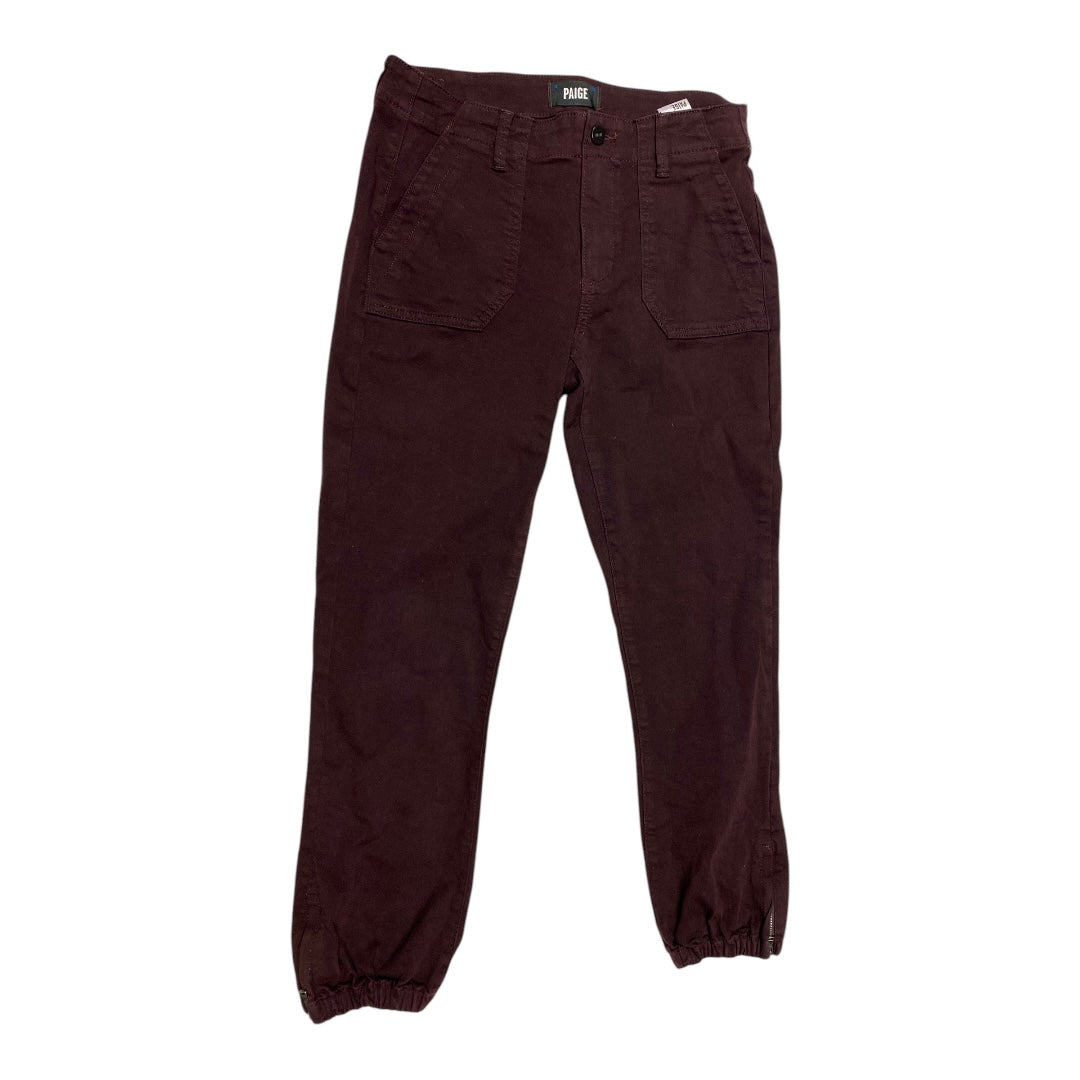 Jeans Cropped By Paige In Maroon, Size: 4