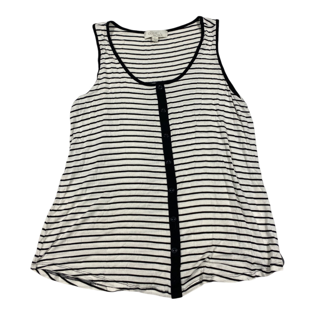 Top Sleeveless By Olive And Oak In Black & White, Size: L