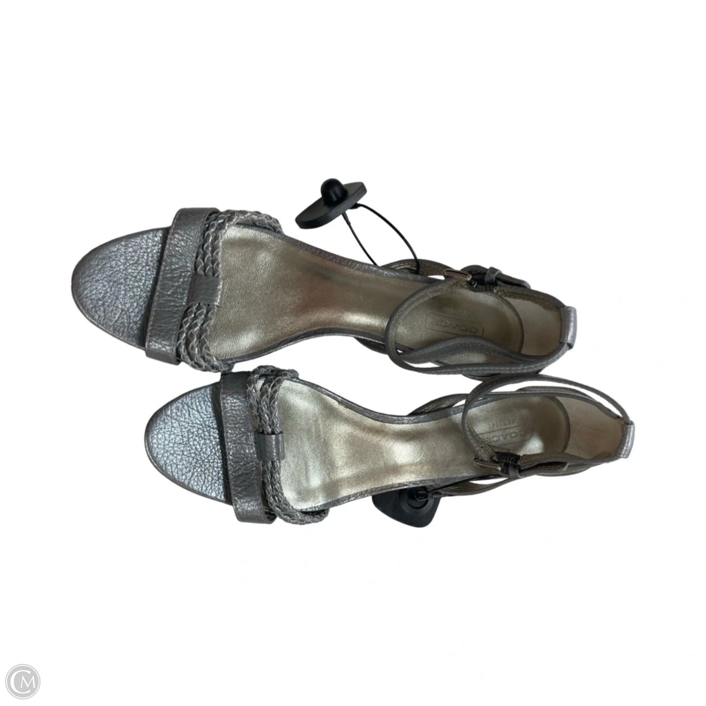 Sandals Designer By Coach In Silver, Size: 11