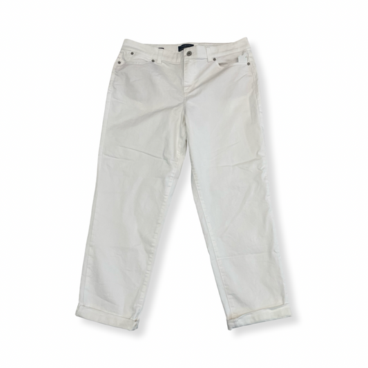Jeans Boyfriend By Talbots In White, Size:14