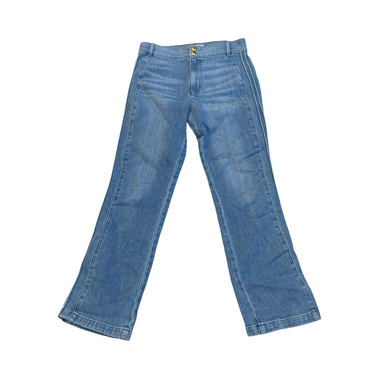Jeans Straight By Frame In Blue Denim, Size:4