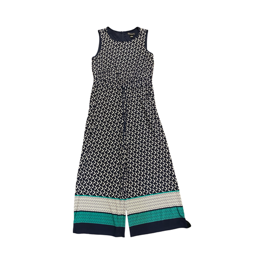 Jumpsuit By Jessica Howard In Blue & White, Size:L