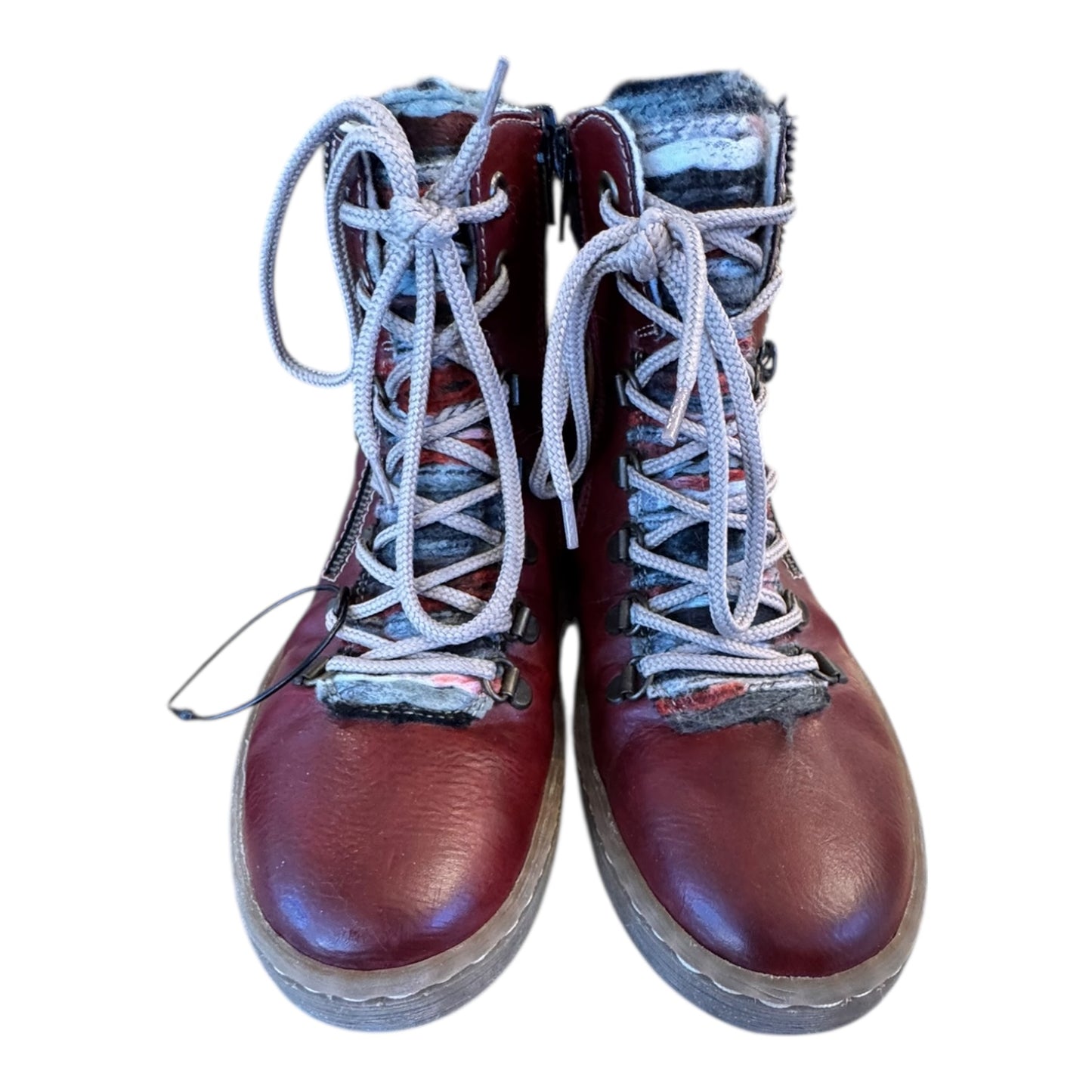 Boots Ankle Flats By Cmc In Red, Size:6.5