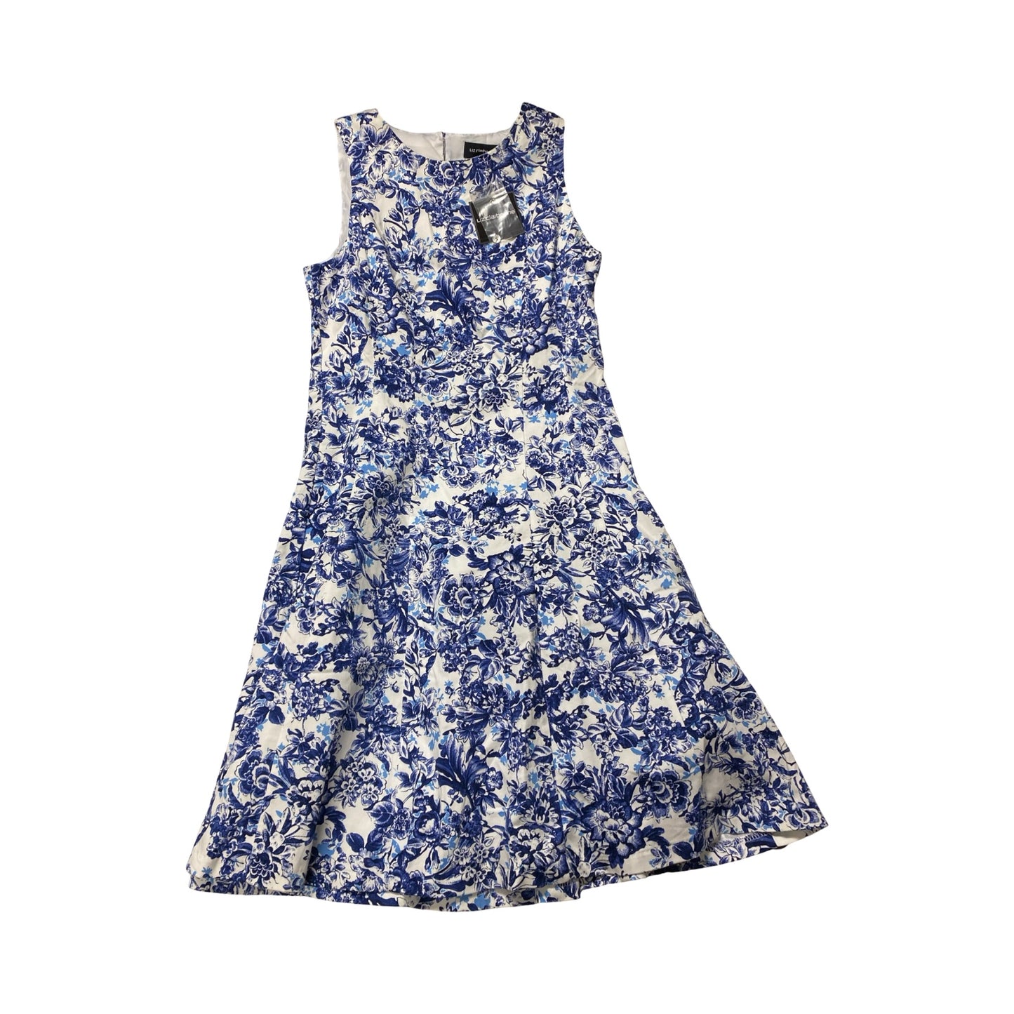 Dress Party Midi By Liz Claiborne In Blue & White, Size:8