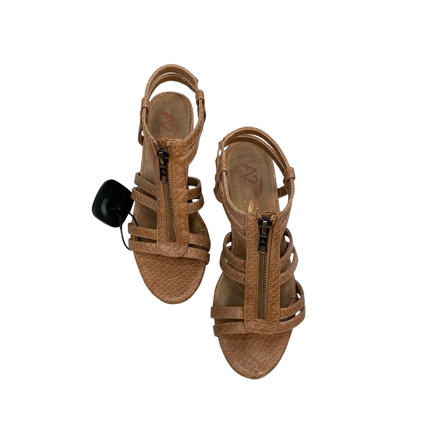 Sandals Heels Block By Aerosoles In Brown, Size:6