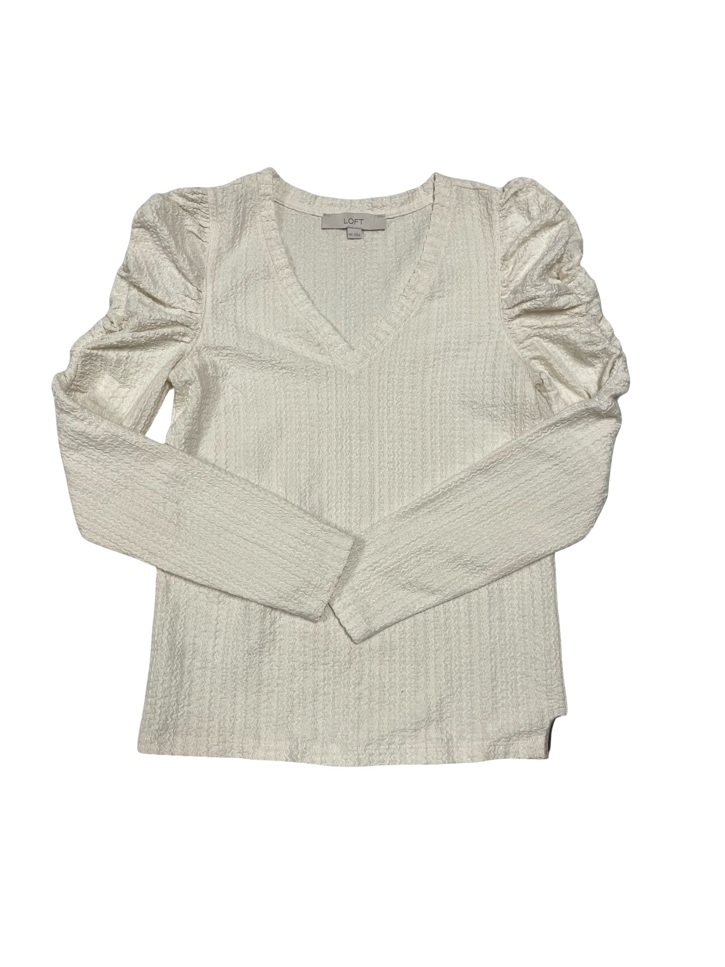 Top Ls By Loft In Cream, Size:Xxs