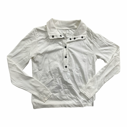 Athletic Top Ls Collar By Athleta In White, Size:M