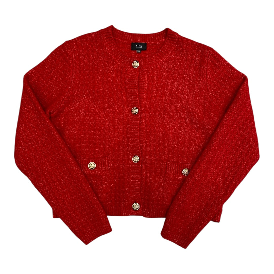 Sweater Cardigan By LINE In Red, Size:S