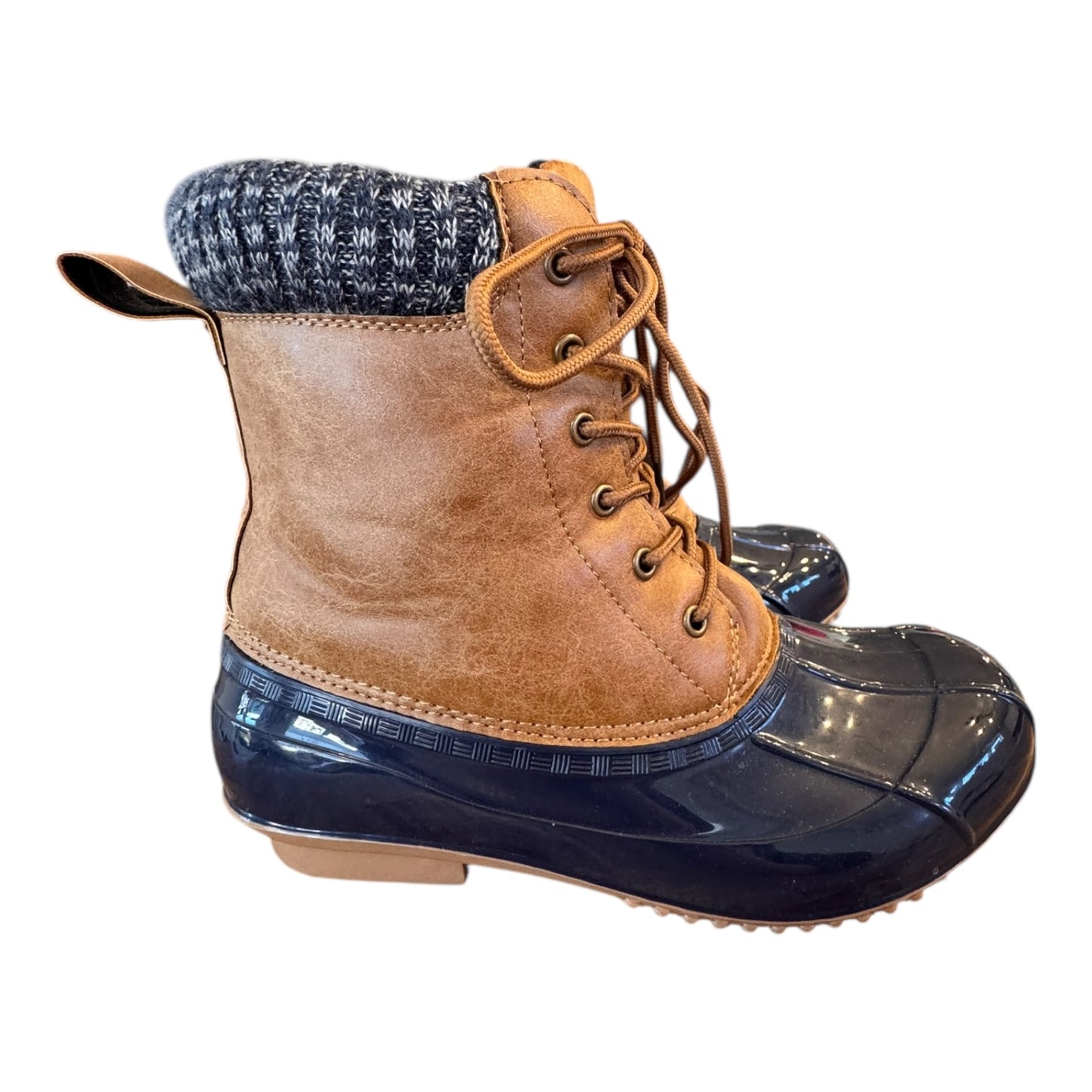 Boots Ankle Flats By Justfab In Blue & Brown, Size:7.5