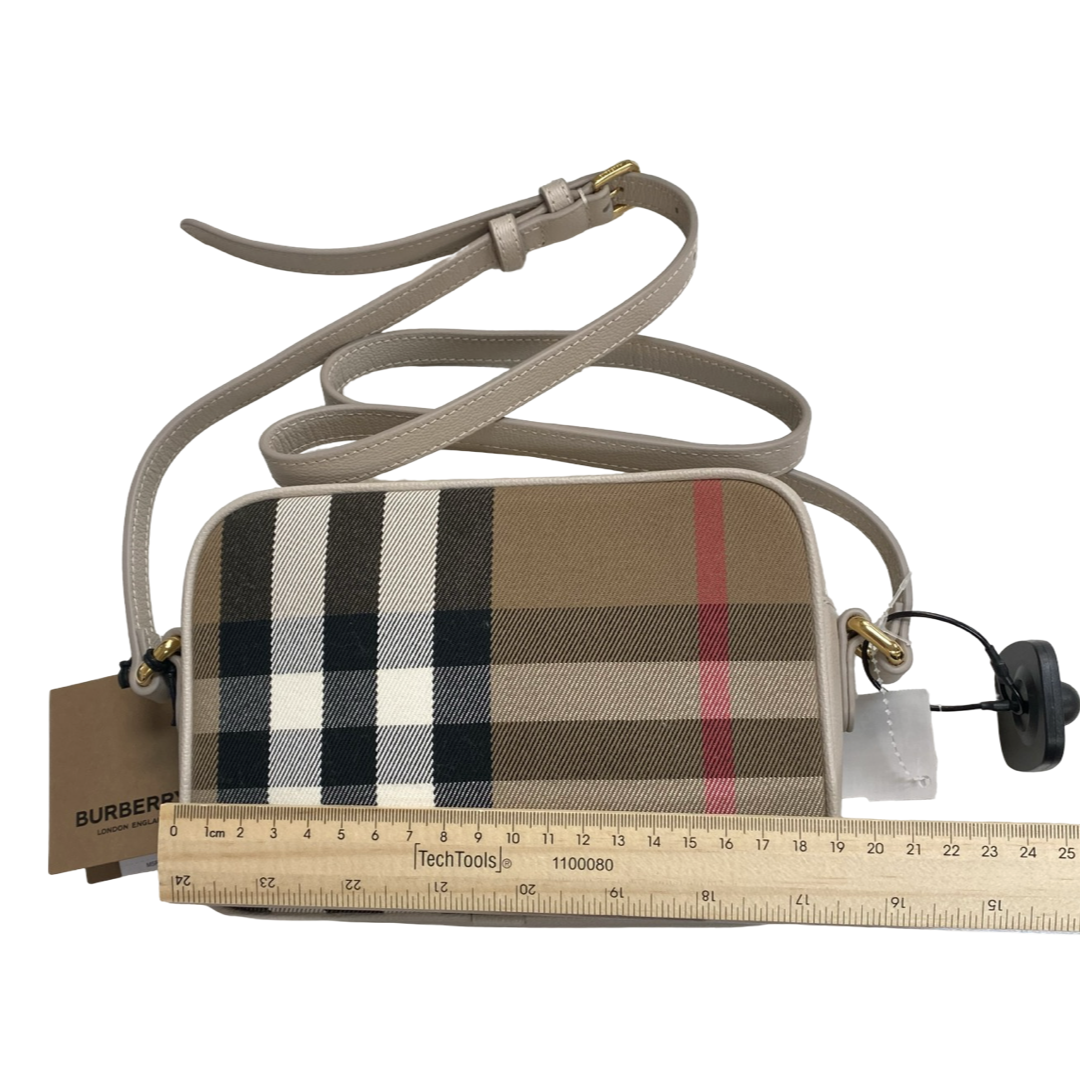 Handbag Luxury Designer By Burberry In Plaid Pattern, Size:Small