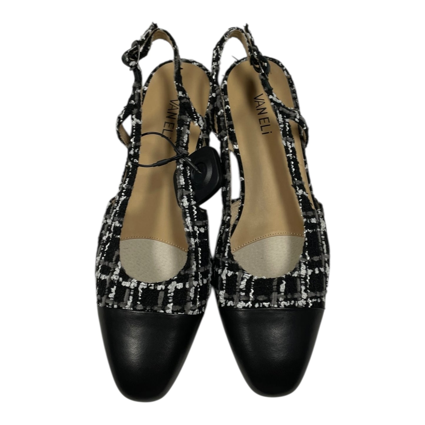 Shoes Flats By Vaneli In Black & White, Size:10