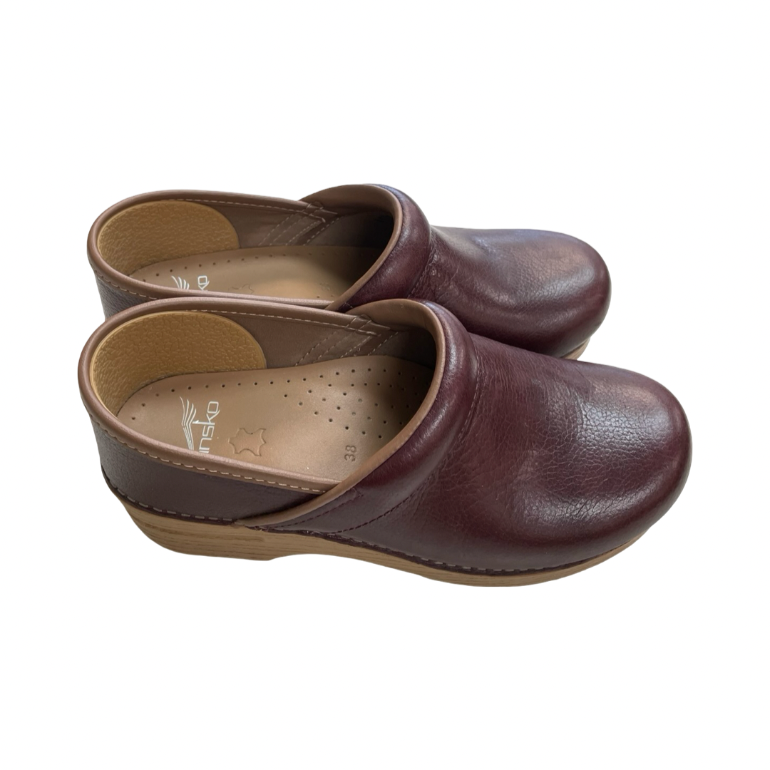Boots Ankle Heels By Dansko In Maroon, Size:7.5