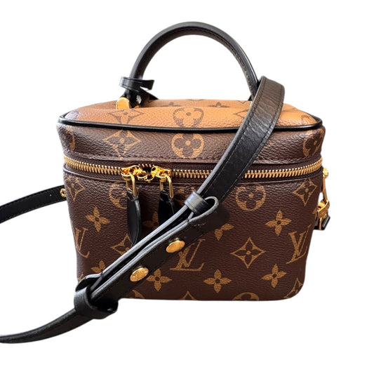 Handbag Luxury Designer By Louis Vuitton In Brown, Size:Small