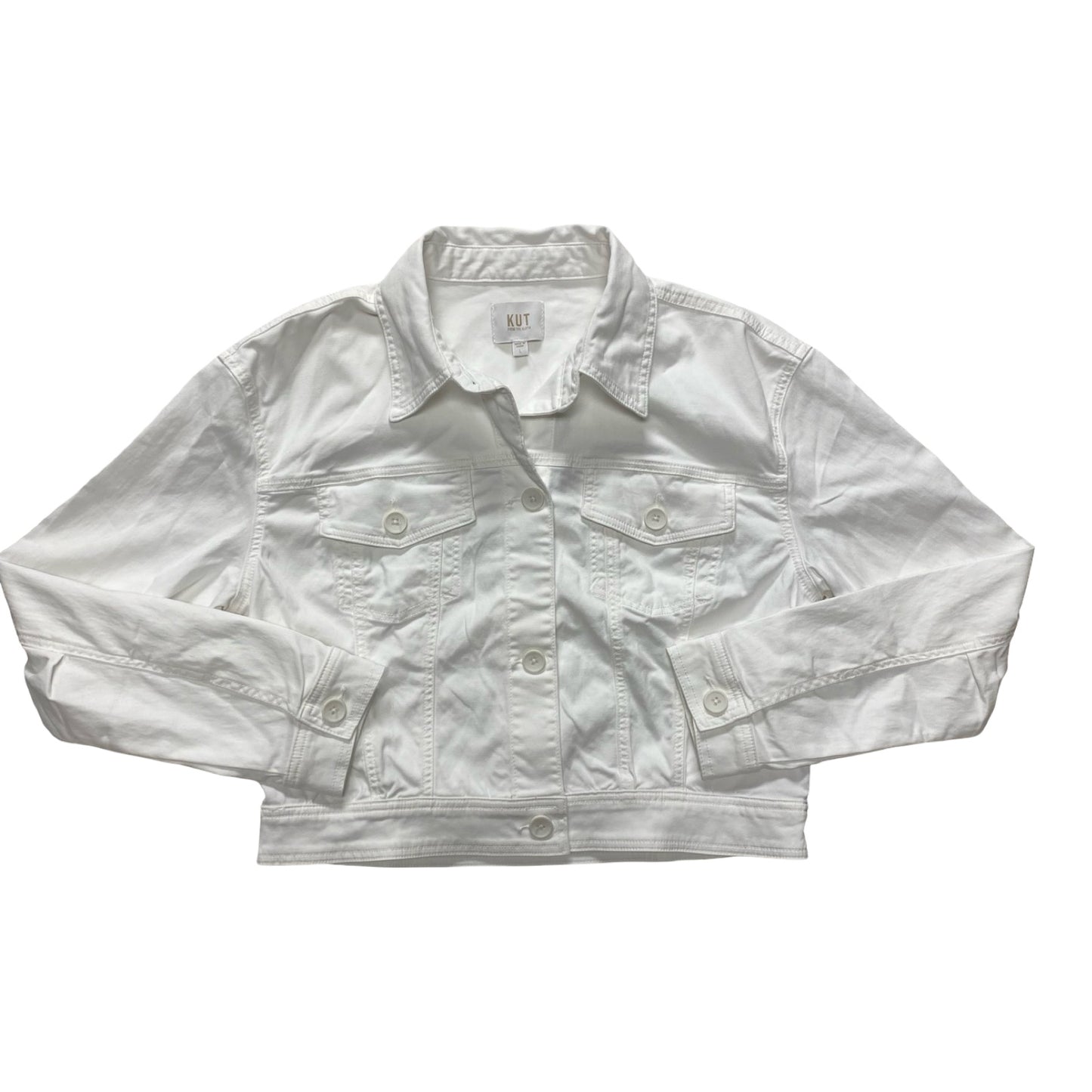 Jacket Denim By Kut In White, Size:L
