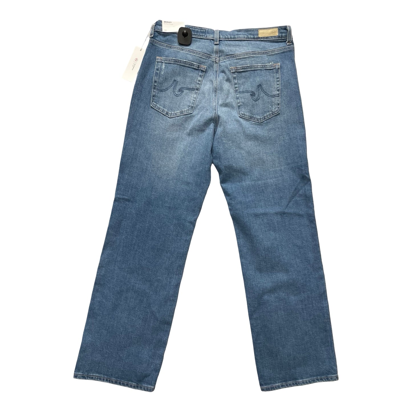 Jeans Straight By Ag Jeans In Blue Denim, Size:14