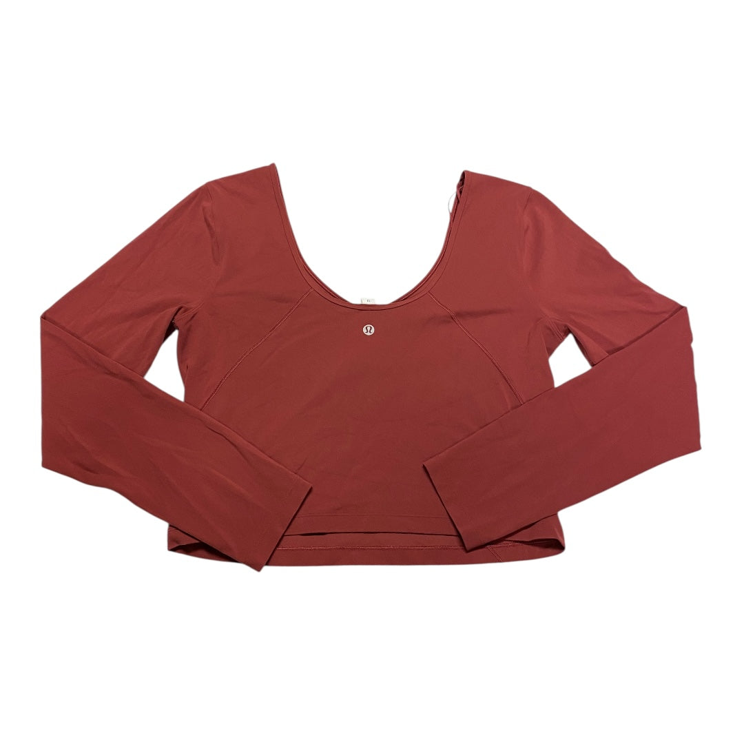 Athletic Top Ls Crewneck By Lululemon In Maroon, Size:12