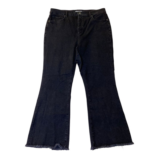 Jeans Flared By Loft In Black Denim, Size:14