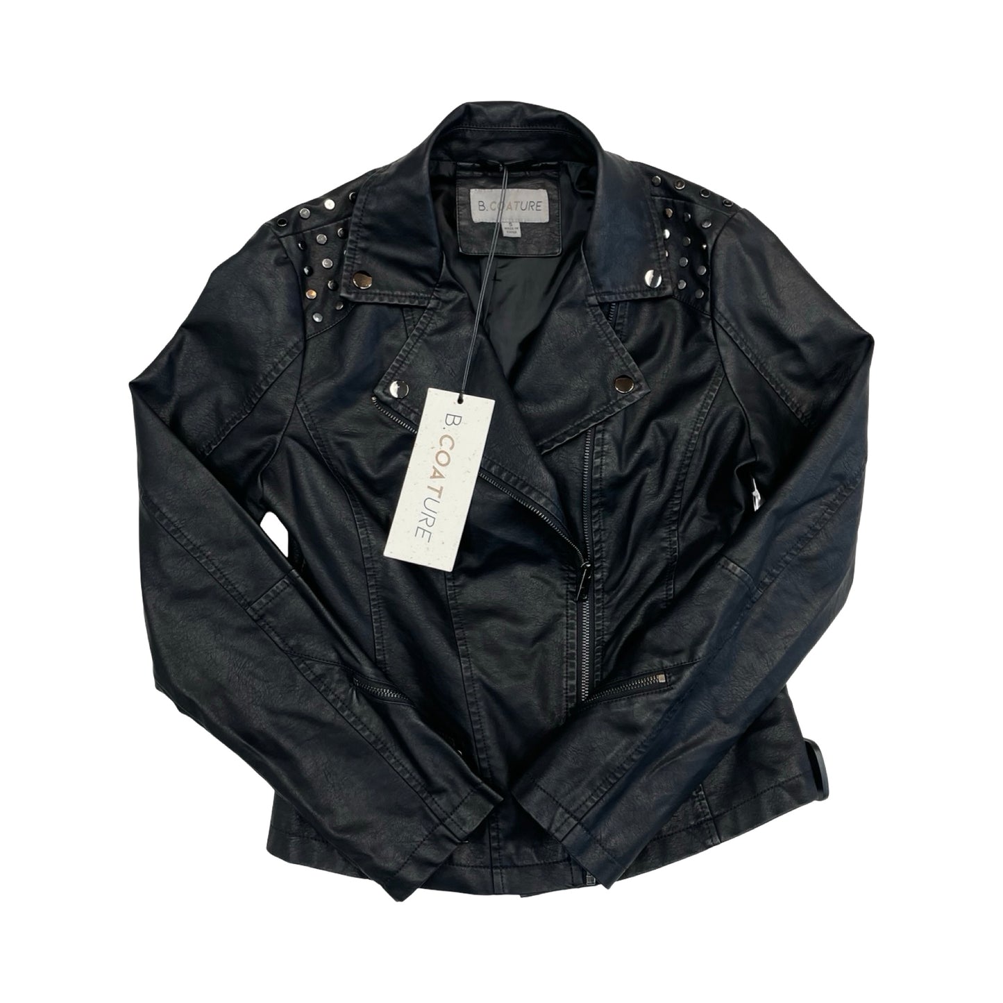 Jacket Moto By B. COATURE In Black, Size:S