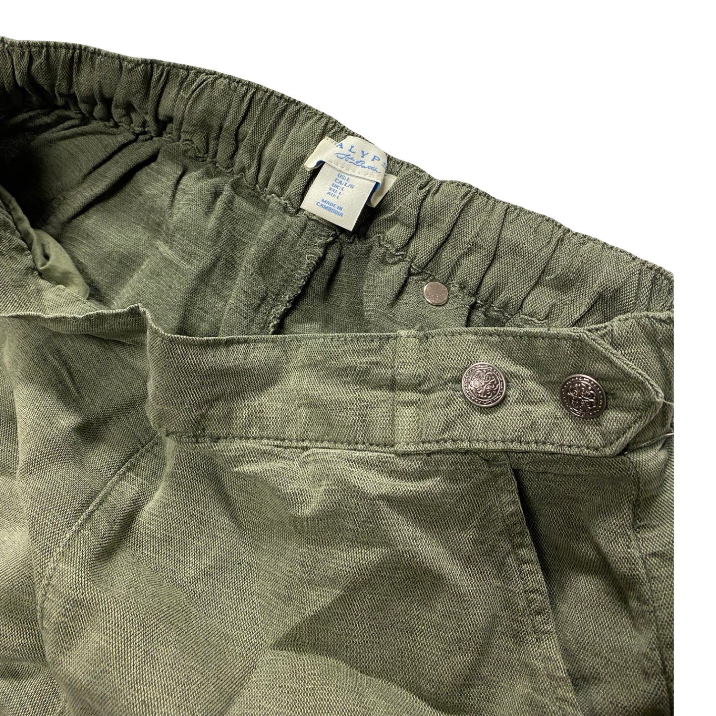 Pants Linen By Calypso St Barth In Green, Size:L