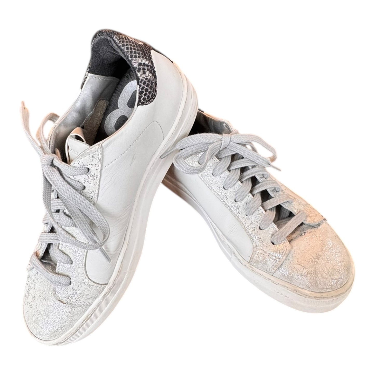 Shoes Designer By P448 In White & Black, Size:5