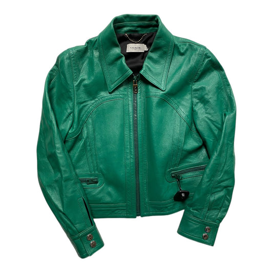 Jacket Designer By Coach In Green, Size:M