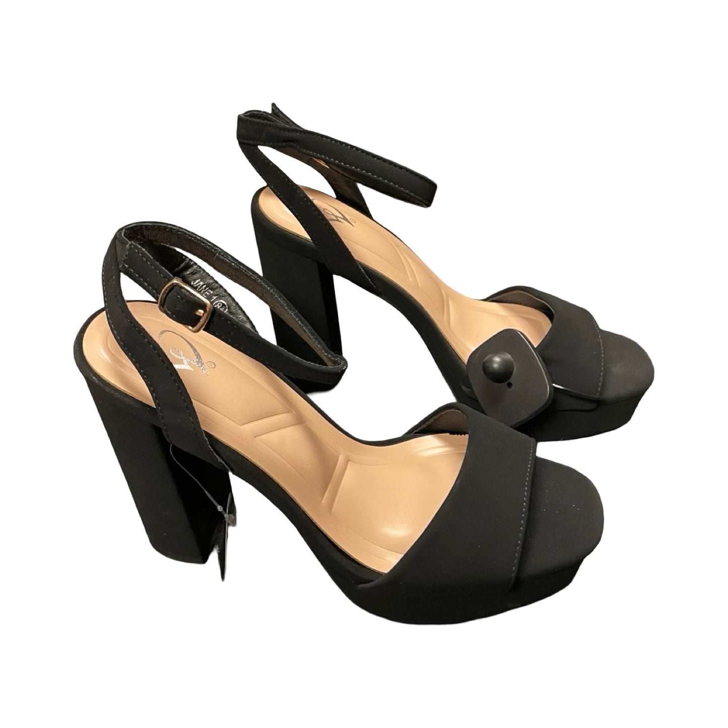 Sandals Heels Block By Windsor In Black, Size:8.5
