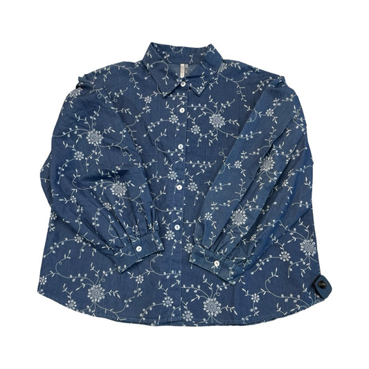 Top Ls By Kaktus In Blue Denim, Size:1X