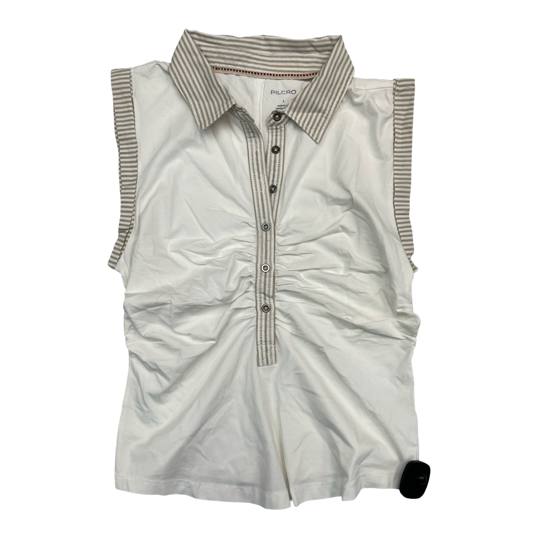 Top Sleeveless By Pilcro In Cream & White, Size:L