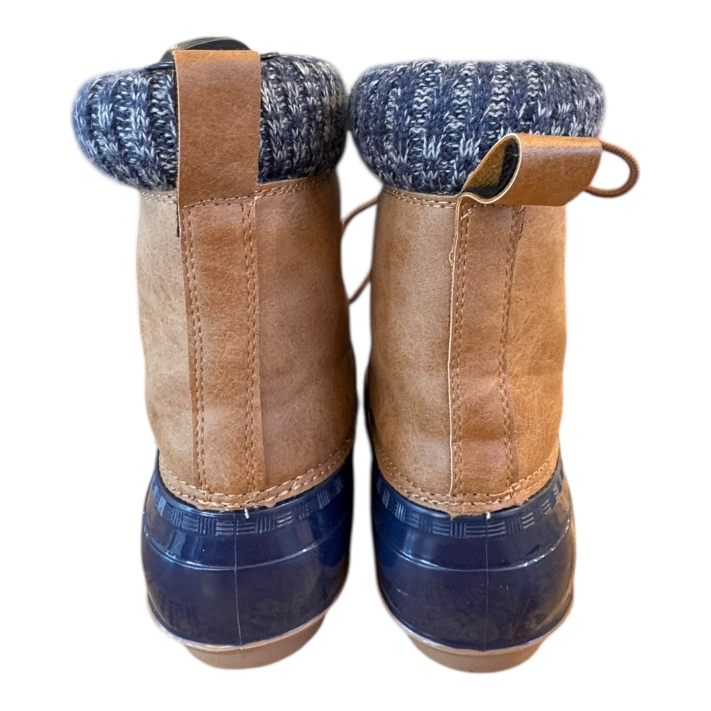 Boots Ankle Flats By Justfab In Blue & Brown, Size:7.5