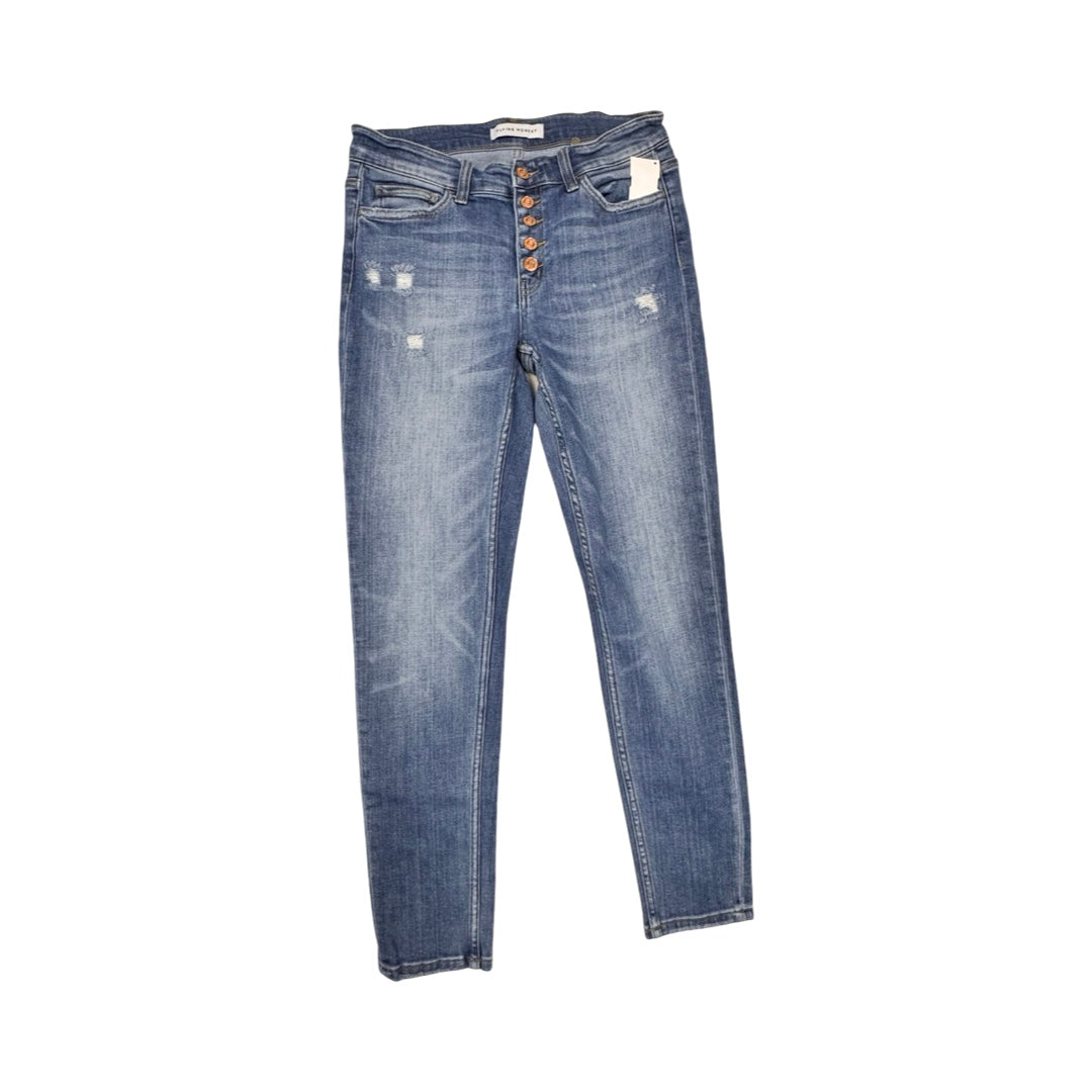 Jeans Straight By Flying Monkey In Blue Denim, Size:6
