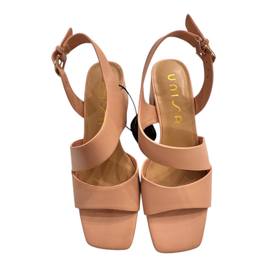 Sandals Heels Block By Unisa In Pink, Size:6.5
