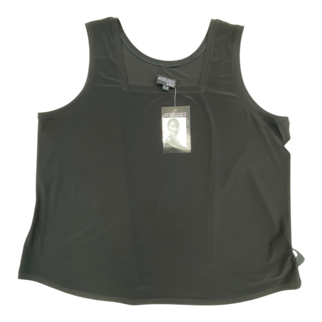 Top Sleeveless Basic By Attitude In Black, Size:3X