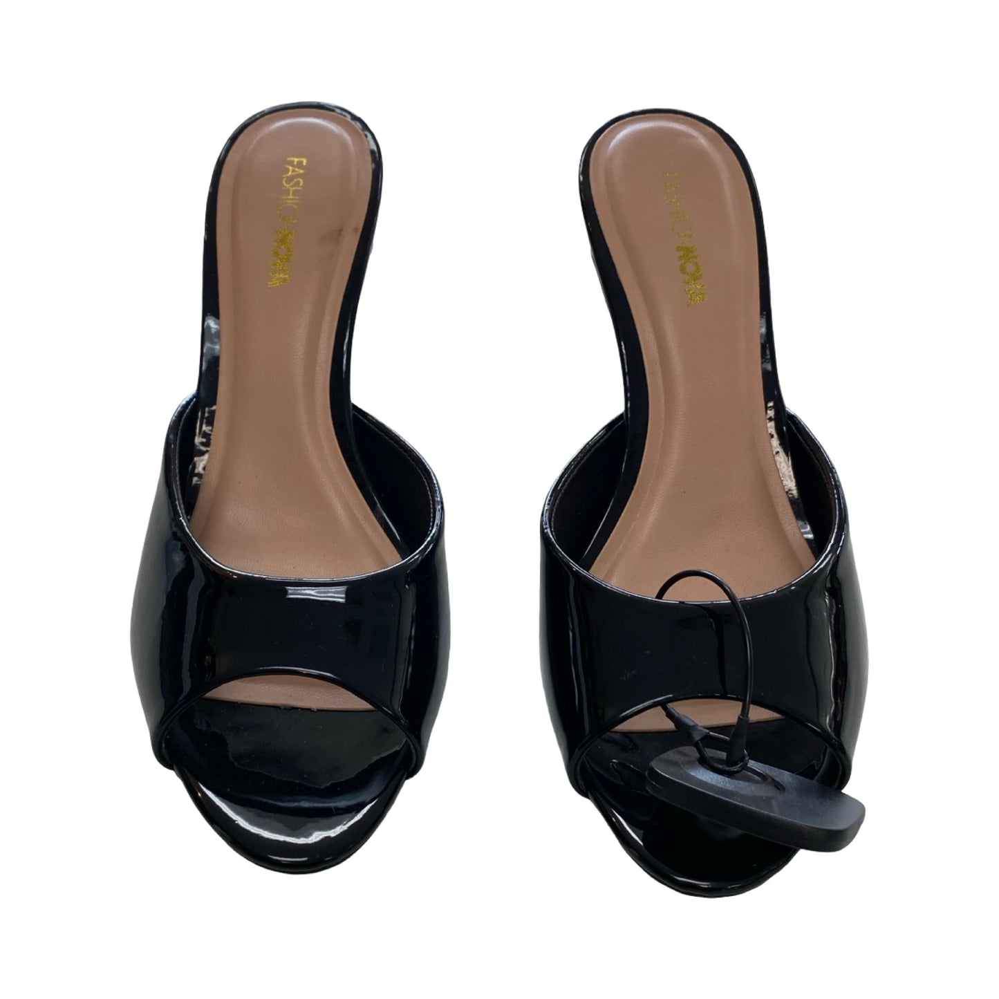 Sandals Flats By Fashion Nova In Black, Size:10