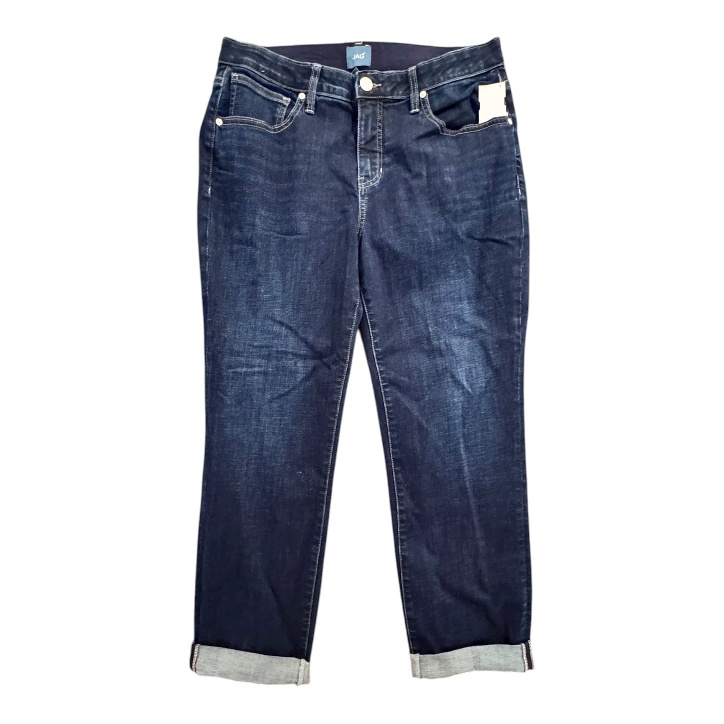Jeans Straight By Jag In Blue Denim, Size:14