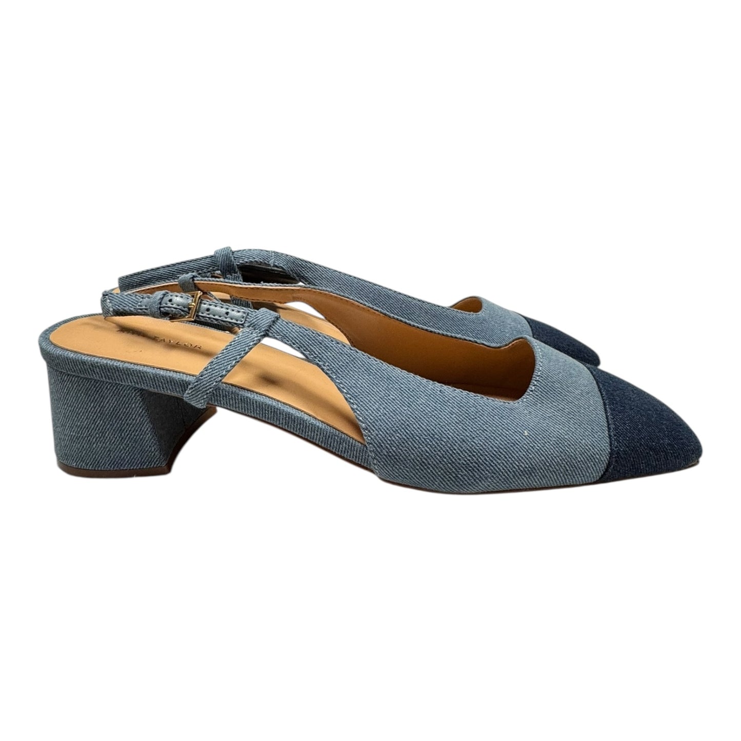 Shoes Heels Block By Ann Taylor In Blue Denim, Size:10