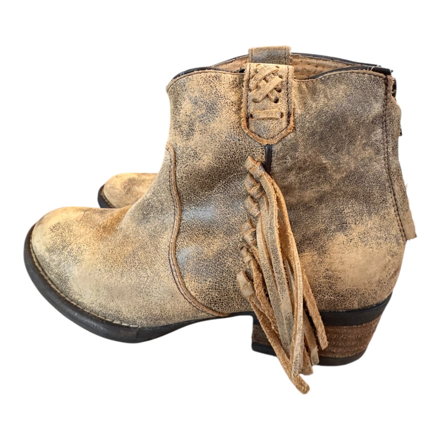 Boots Ankle Heels By Very Volatile In Brown, Size:7