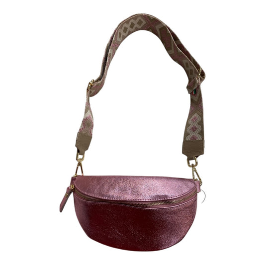 Belt Bag Leather By tourance In Pink, Size:Small