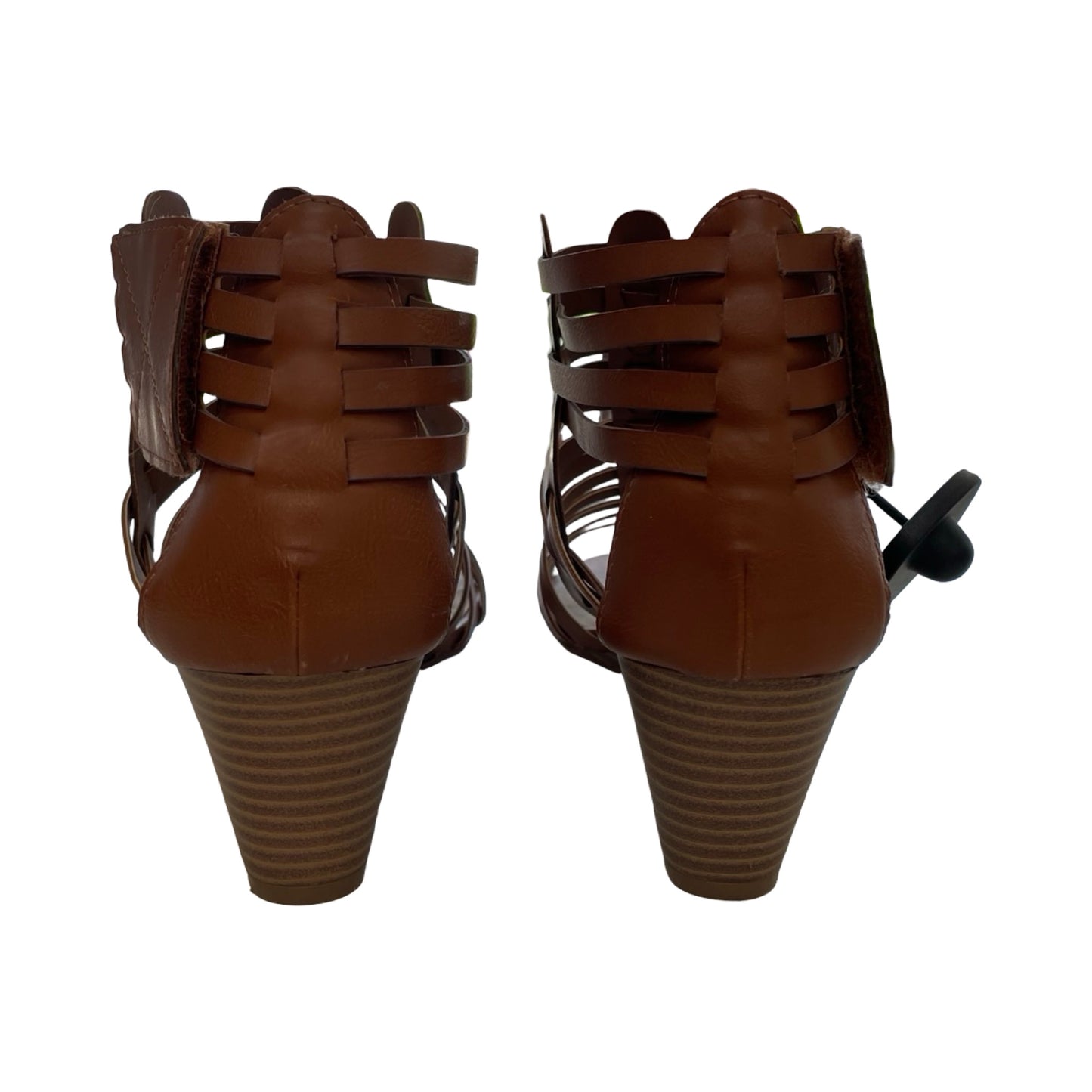Sandals Heels Block By Clothes Mentor In Brown, Size:10