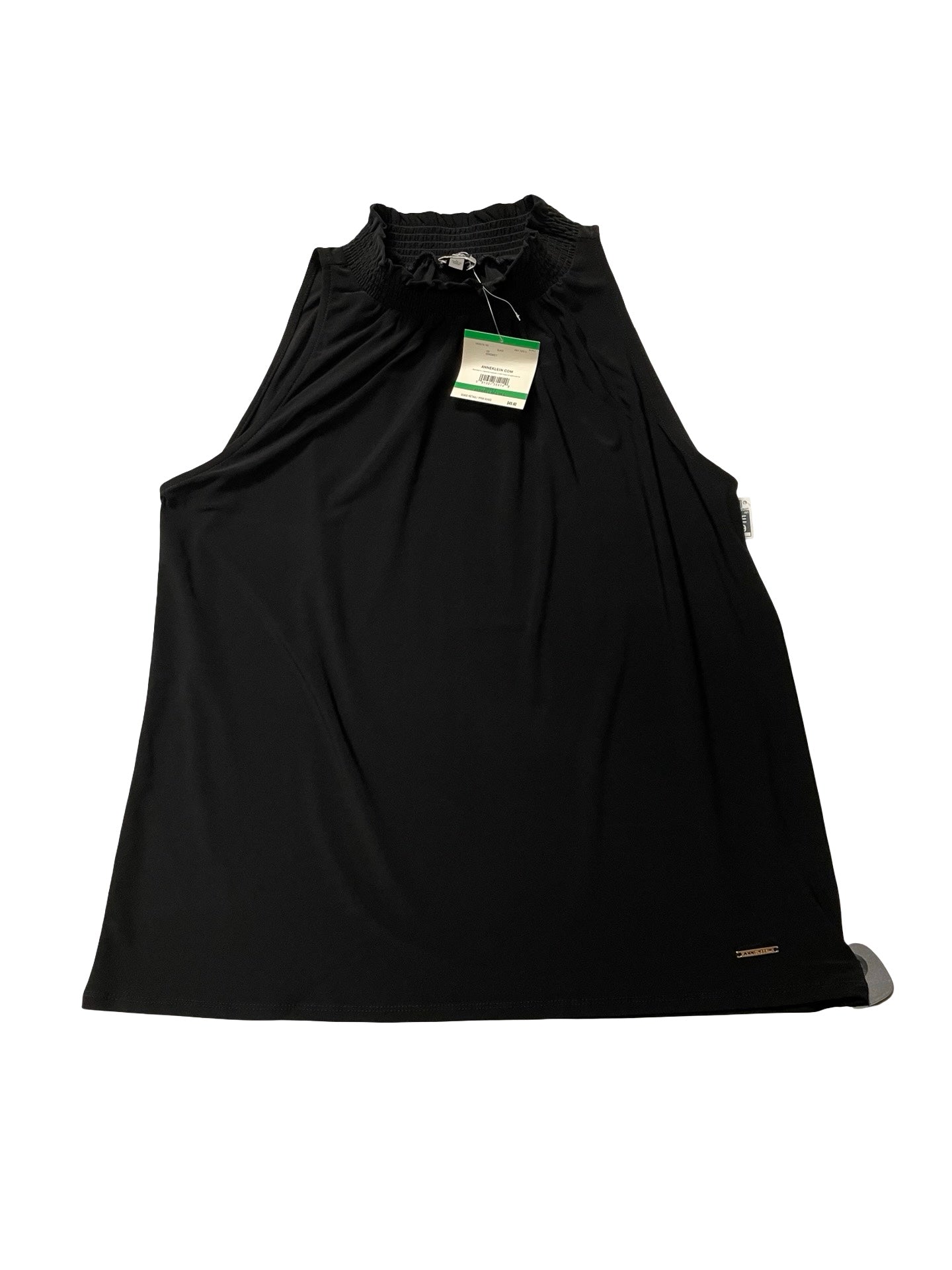Top Sleeveless By Anne Klein In Black, Size:L