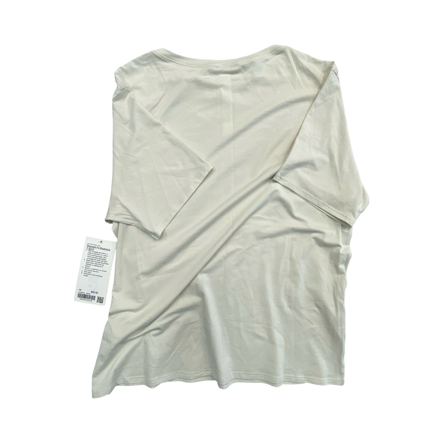 Athletic Top Ss By Lululemon In Cream, Size:10