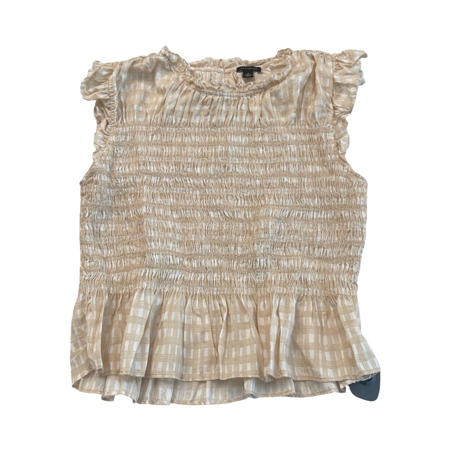 Top Sleeveless By Ann Taylor In Tan, Size:M