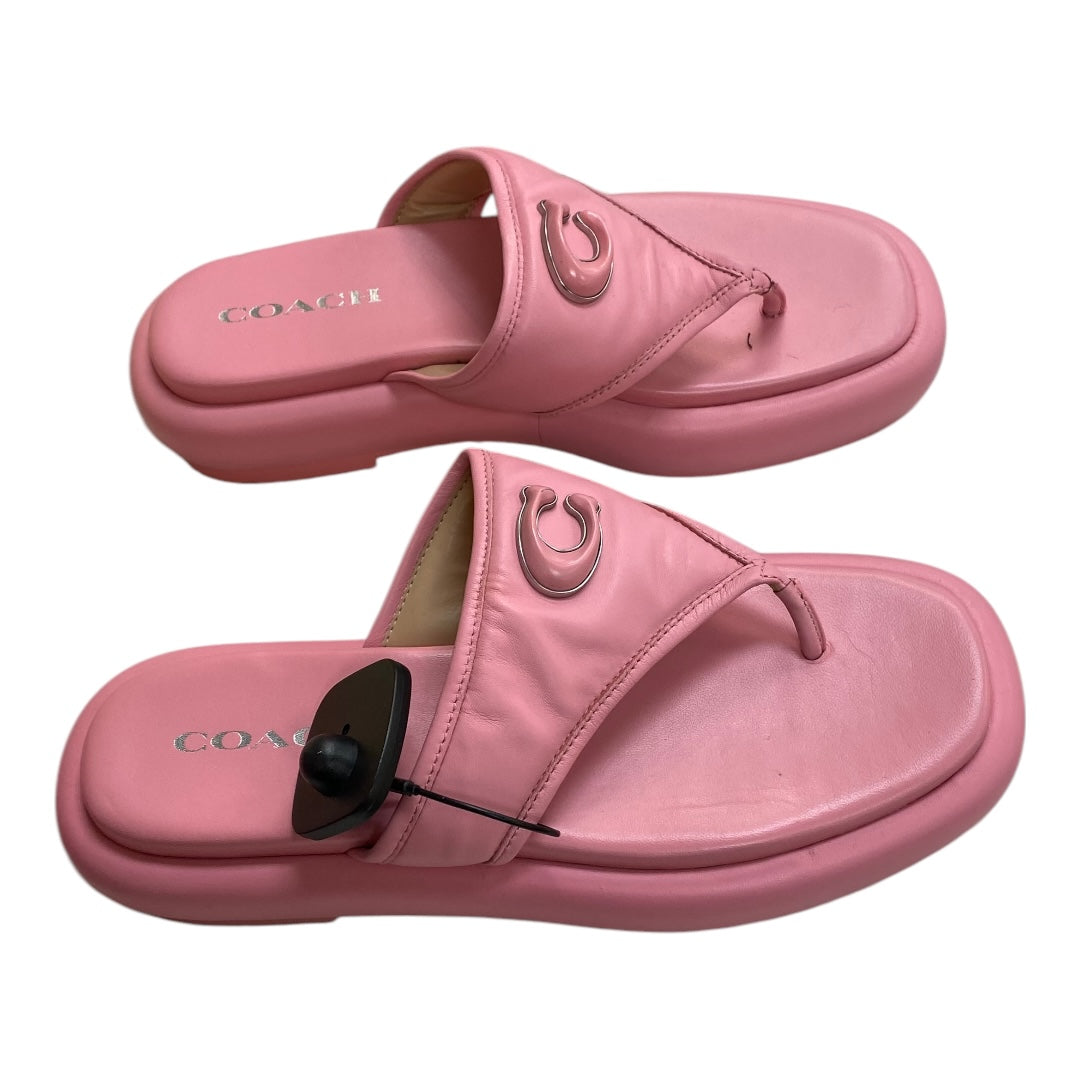 Sandals Designer By Coach In Pink, Size:8.5