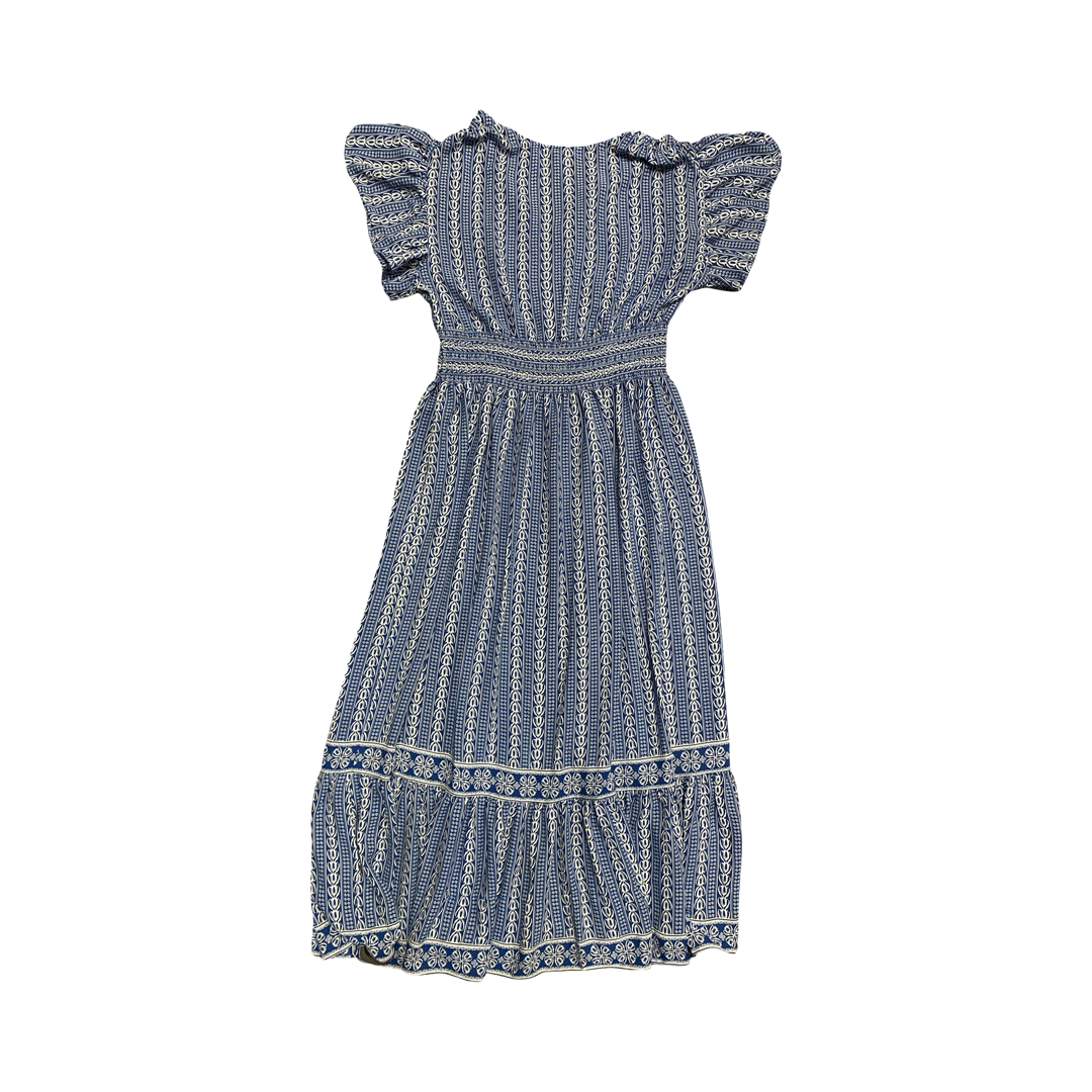 Dress Casual Maxi By Max Studio In Blue & White, Size:L