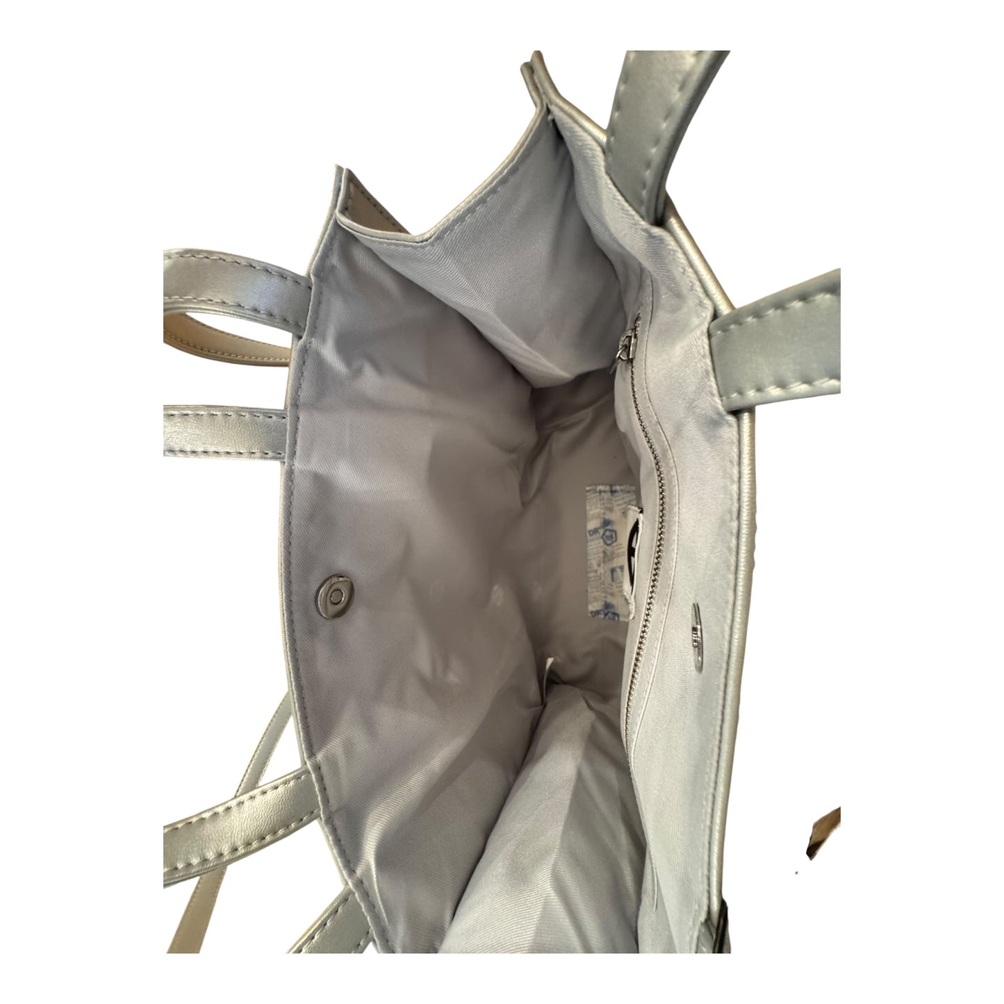 Handbag Designer By Telfar In Silver, Size:Medium