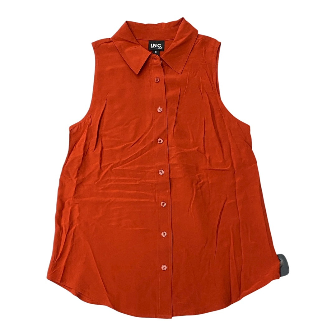Blouse Sleeveless By Inc In Orange, Size:Xs