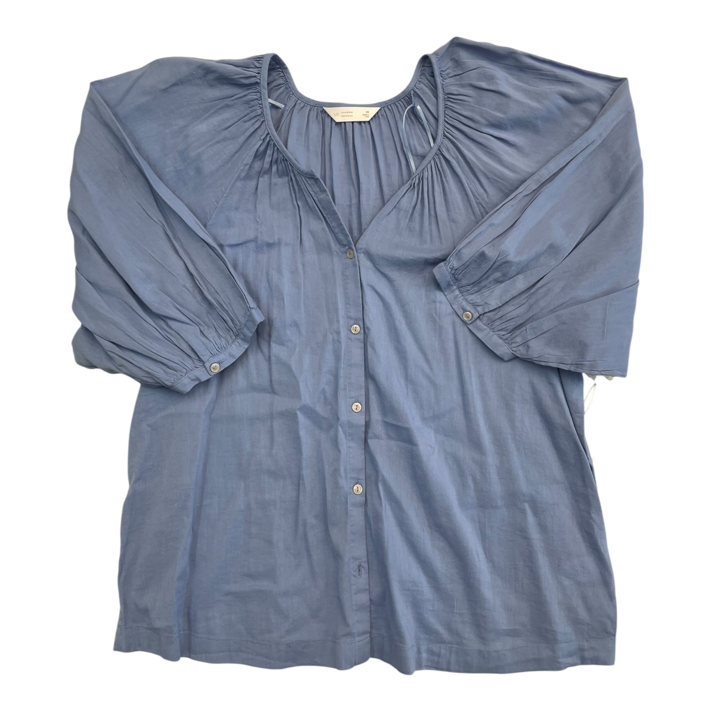 Top 3/4 Sleeve By Lc Lauren Conrad In Blue, Size:M
