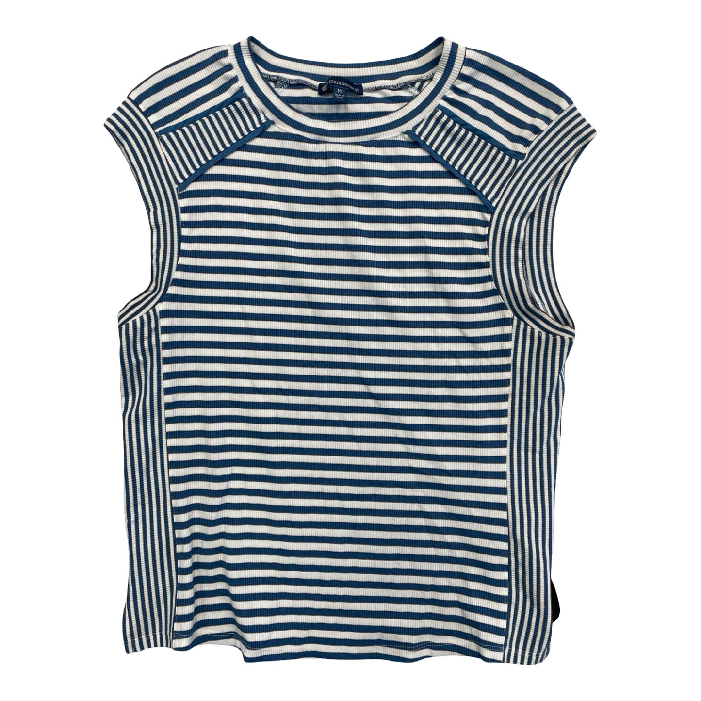 Top Sleeveless By Democracy In Blue & Gold, Size:M