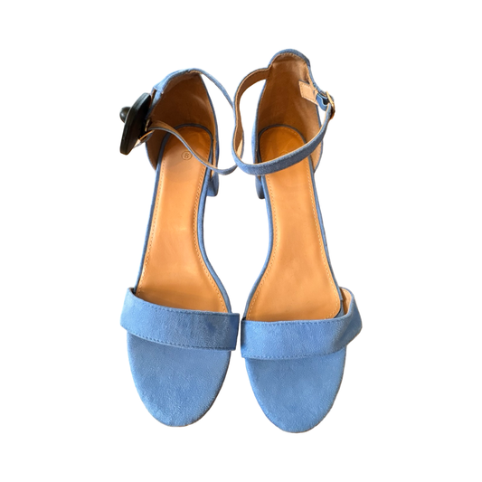 Sandals Heels Block By Cmc In Blue, Size:8