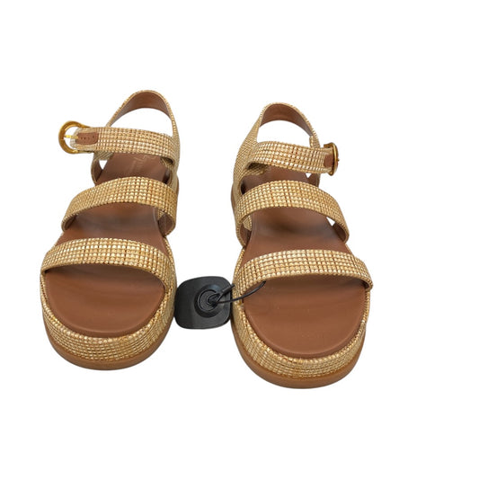 Sandals Heels Block By Naturalizer In Tan, Size:10